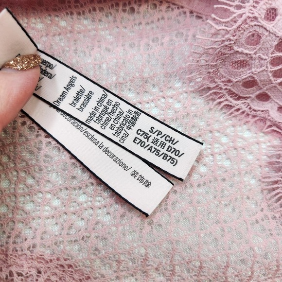 Victoria's Secret Size SWomens Racerback Dream Angels Lace Up Bralette Pink - Picture 4 of 6